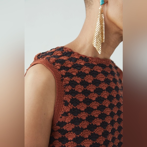 Rachel Sedum Top, Brown/Black, Hand-Crochet, Medium, New never worn - Picture 2 of 4